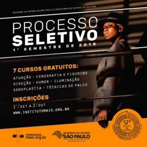 Escola de Teatro está com inscrições abertas para 2018 - GRATUITO!